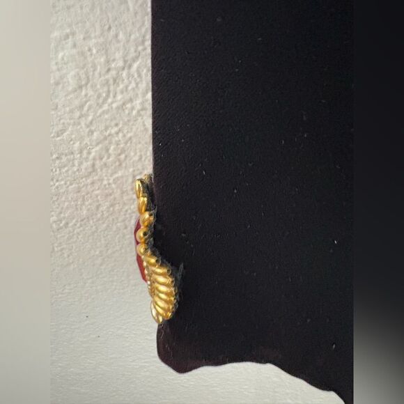 Vintage black velvet Multicolor Jewels Embellished Button Closure Cropped Jacket - Picture 2 of 9